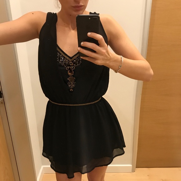 Free People black beaded two piece dress - Picture 7 of 7